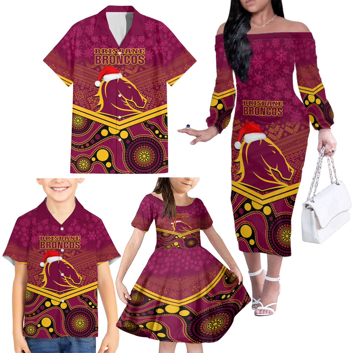 custom-brisbane-broncos-rugby-christmas-family-matching-off-shoulder-long-sleeve-dress-and-hawaiian-shirt-merry-xmas-2023-mix-aboriginal-art