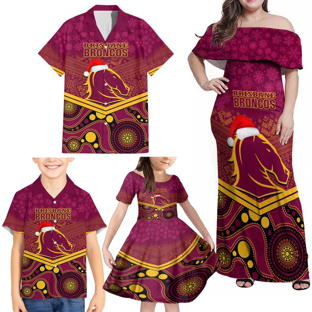 custom-brisbane-broncos-rugby-christmas-family-matching-off-shoulder-maxi-dress-and-hawaiian-shirt-merry-xmas-2023-mix-aboriginal-art