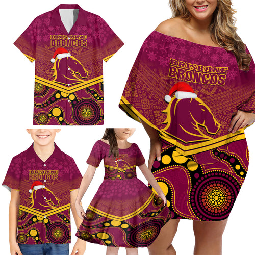 custom-brisbane-broncos-rugby-christmas-family-matching-off-shoulder-short-dress-and-hawaiian-shirt-merry-xmas-2023-mix-aboriginal-art