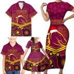 custom-brisbane-broncos-rugby-christmas-family-matching-short-sleeve-bodycon-dress-and-hawaiian-shirt-merry-xmas-2023-mix-aboriginal-art
