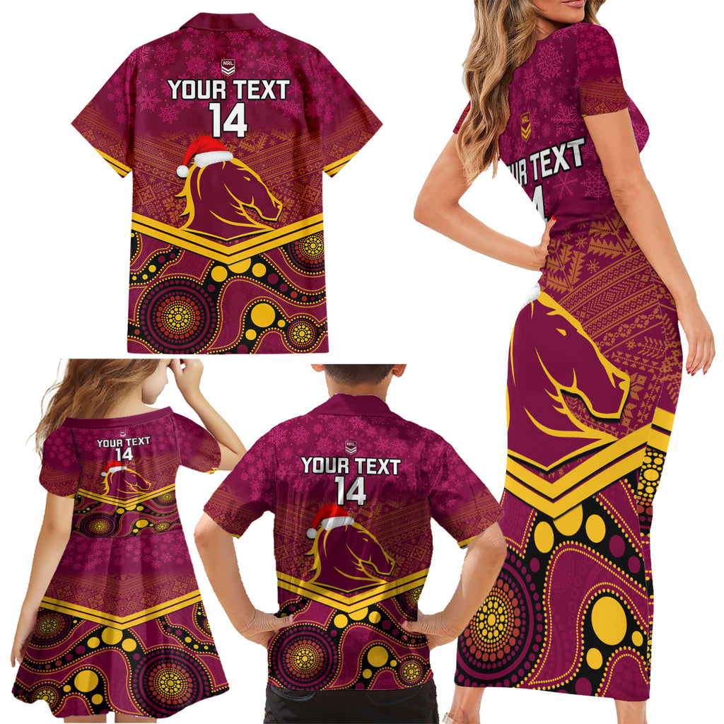 custom-brisbane-broncos-rugby-christmas-family-matching-short-sleeve-bodycon-dress-and-hawaiian-shirt-merry-xmas-2023-mix-aboriginal-art