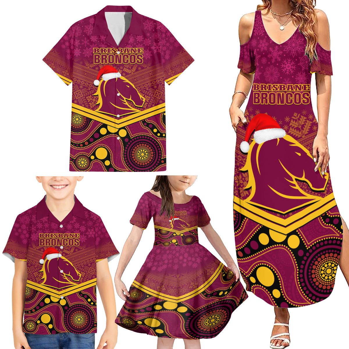 custom-brisbane-broncos-rugby-christmas-family-matching-summer-maxi-dress-and-hawaiian-shirt-merry-xmas-2023-mix-aboriginal-art