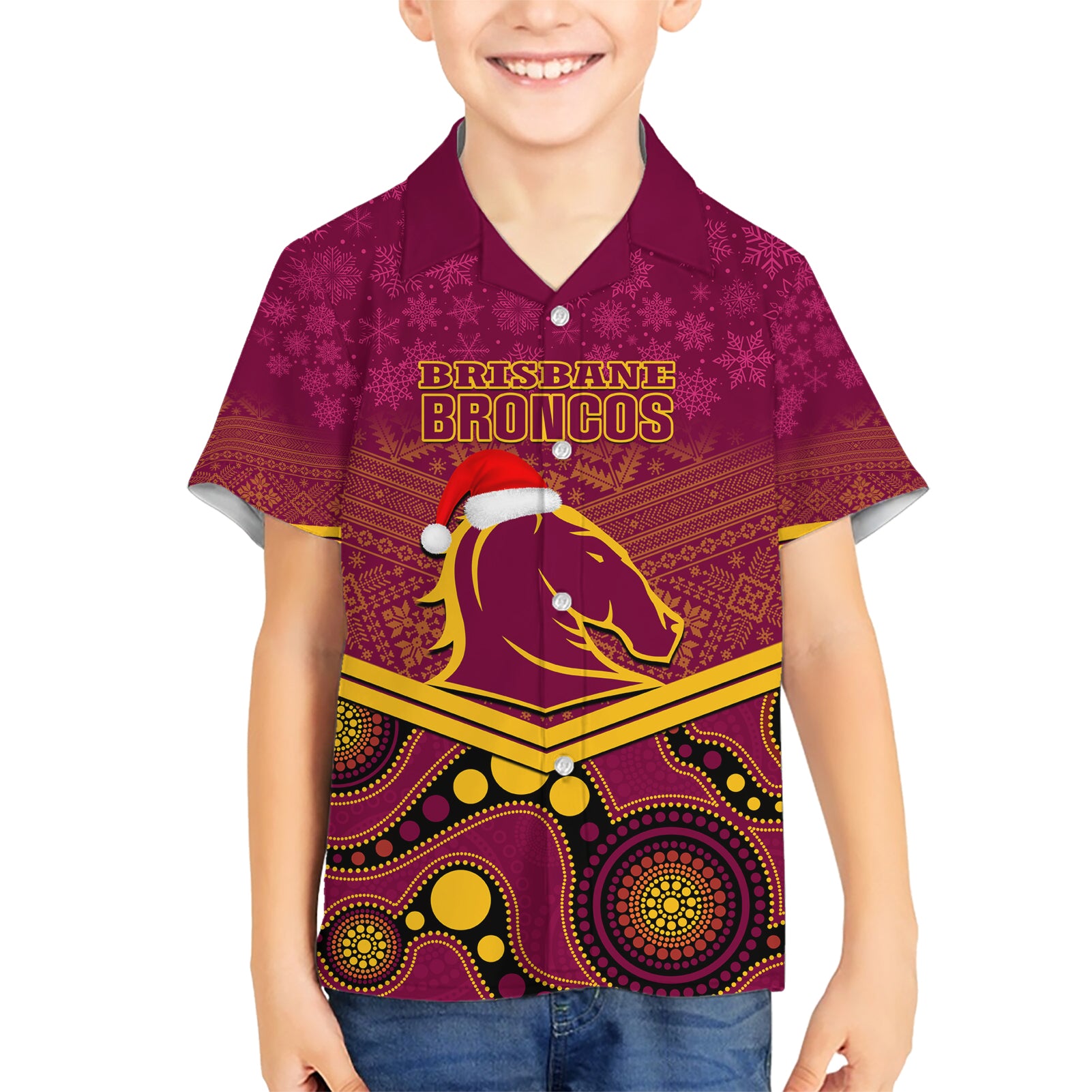 custom-brisbane-broncos-rugby-christmas-kid-hawaiian-shirt-merry-xmas-2023-mix-aboriginal-art