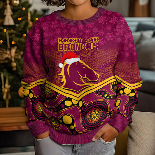 custom-brisbane-broncos-rugby-christmas-kid-ugly-christmas-sweater-merry-xmas-2023-mix-aboriginal-art