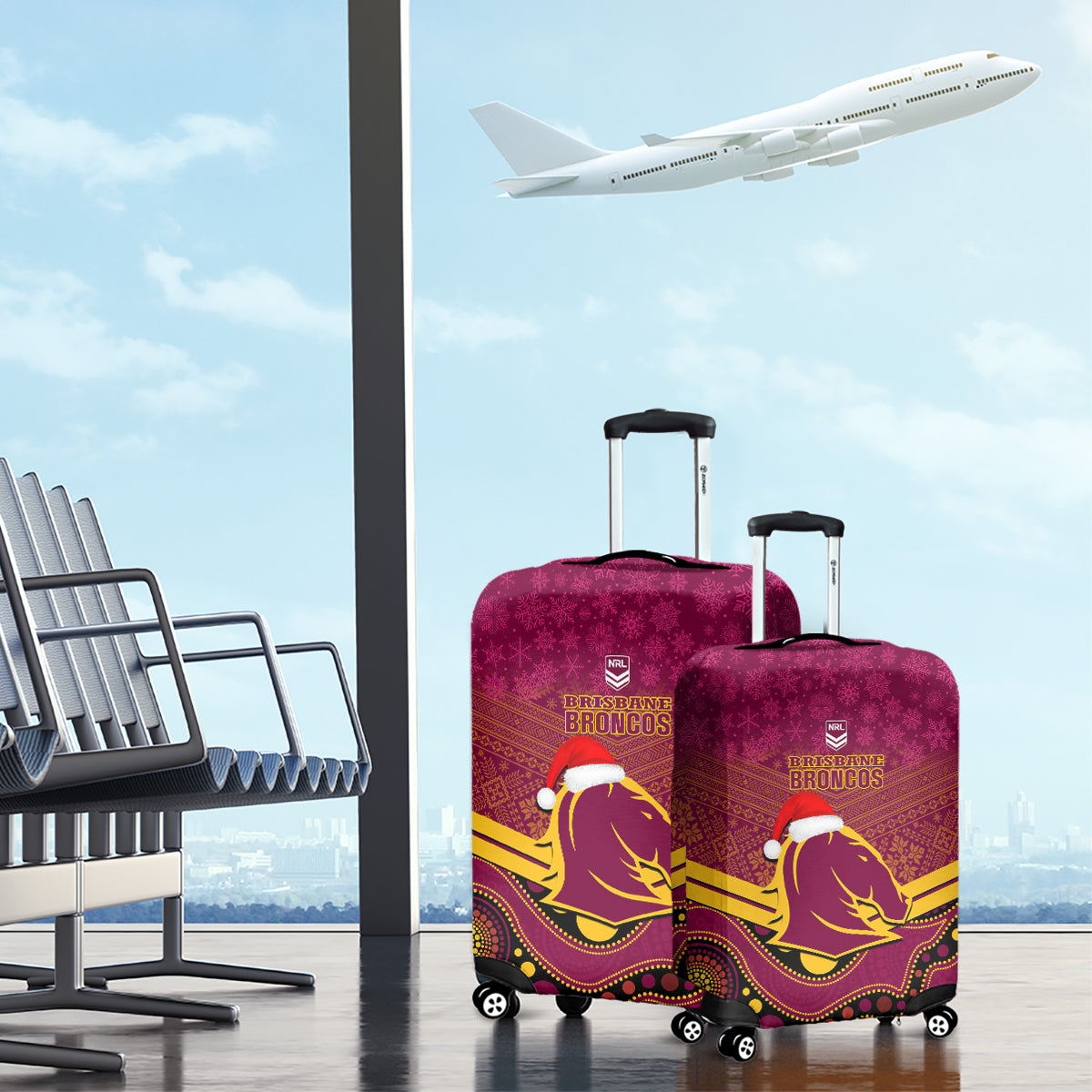 custom-brisbane-broncos-rugby-christmas-luggage-cover-merry-xmas-2023-mix-aboriginal-art