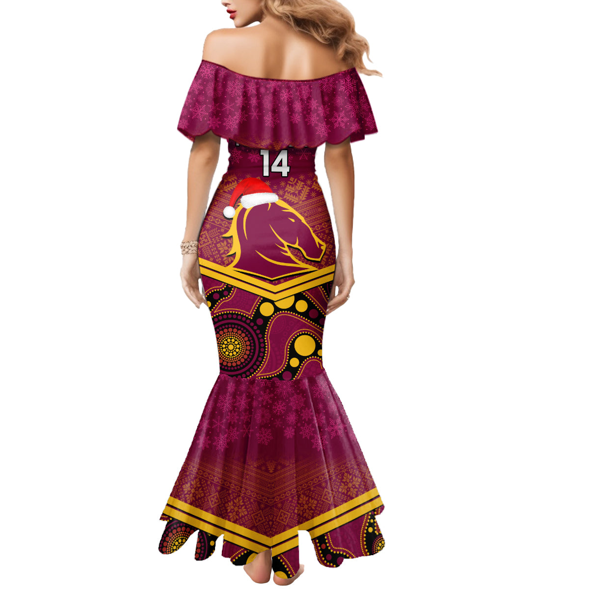 custom-brisbane-broncos-rugby-christmas-mermaid-dress-merry-xmas-2023-mix-aboriginal-art