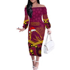 custom-brisbane-broncos-rugby-christmas-off-the-shoulder-long-sleeve-dress-merry-xmas-2023-mix-aboriginal-art