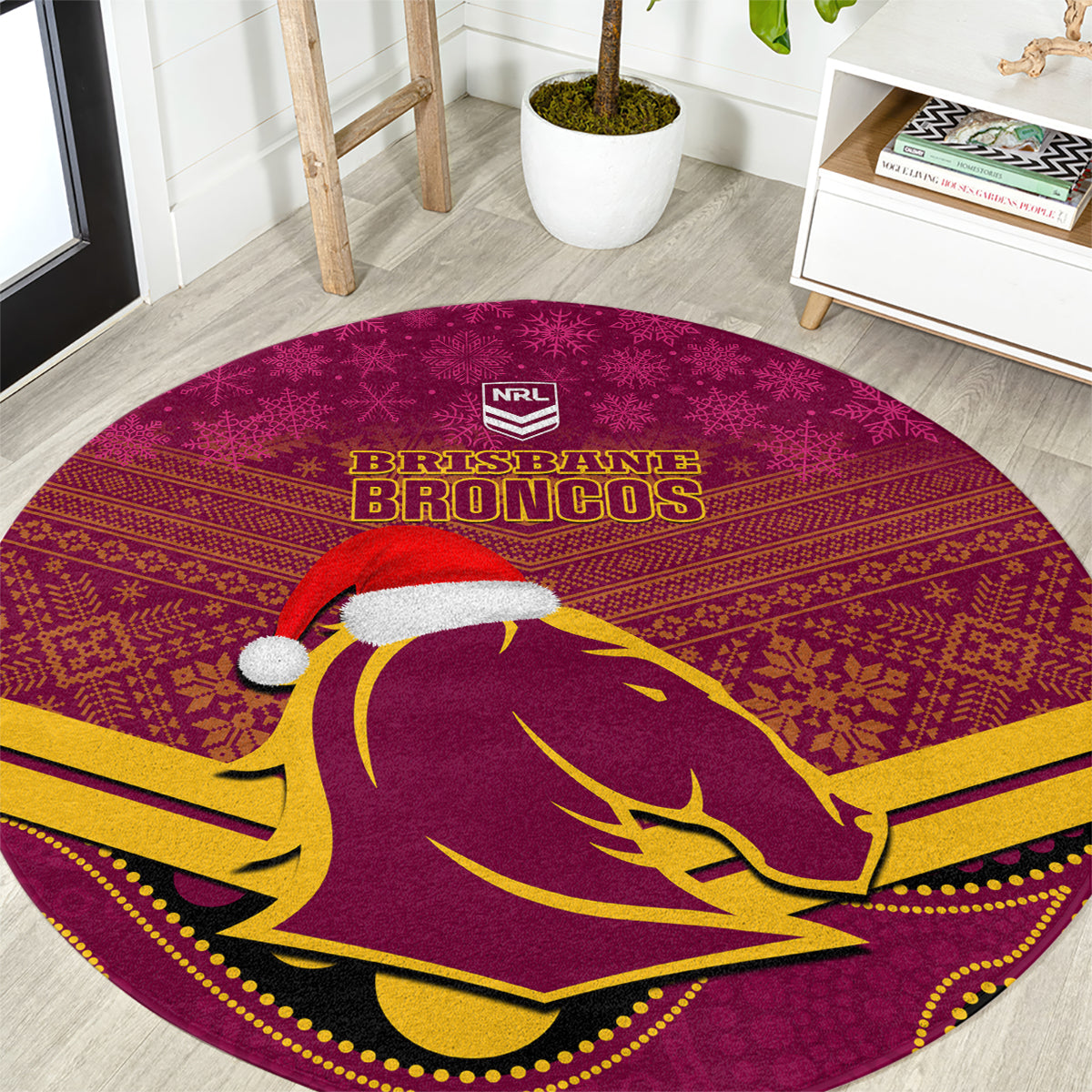 custom-brisbane-broncos-rugby-christmas-round-carpet-merry-xmas-2023-mix-aboriginal-art