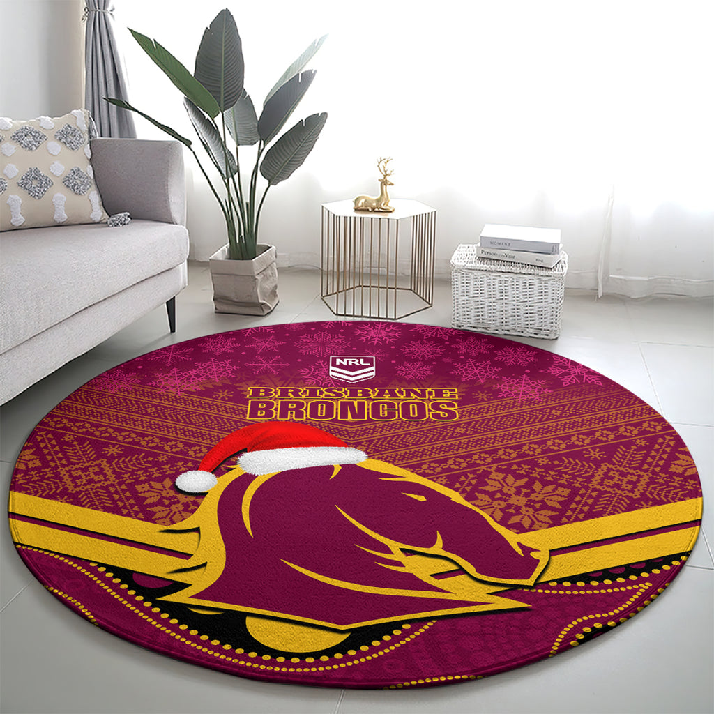custom-brisbane-broncos-rugby-christmas-round-carpet-merry-xmas-2023-mix-aboriginal-art