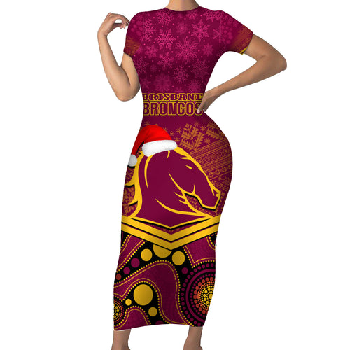 custom-brisbane-broncos-rugby-christmas-short-sleeve-bodycon-dress-merry-xmas-2023-mix-aboriginal-art