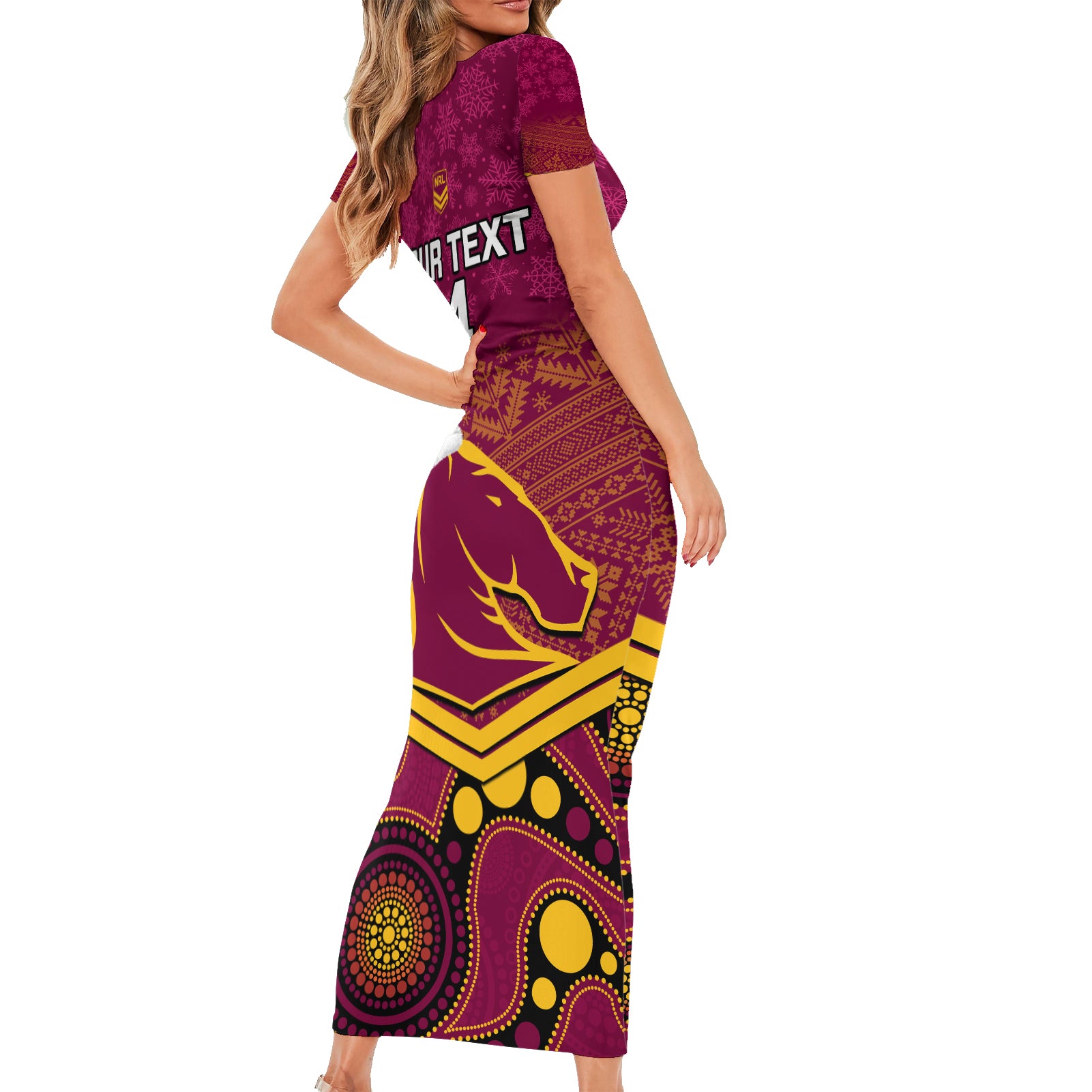 custom-brisbane-broncos-rugby-christmas-short-sleeve-bodycon-dress-merry-xmas-2023-mix-aboriginal-art