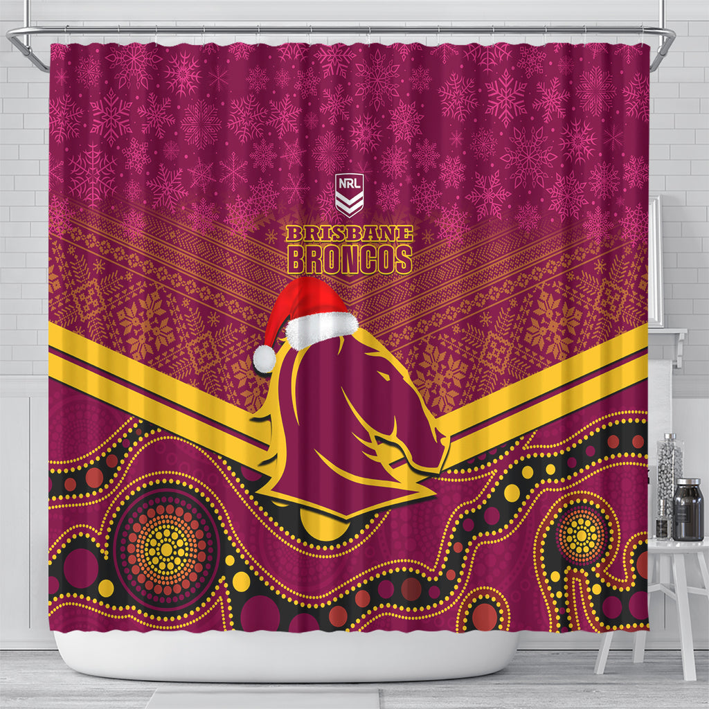 custom-brisbane-broncos-rugby-christmas-shower-curtain-merry-xmas-2023-mix-aboriginal-art