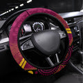 Brisbane Broncos Rugby Christmas Steering Wheel Cover Merry Xmas 2023 Mix Aboriginal Art