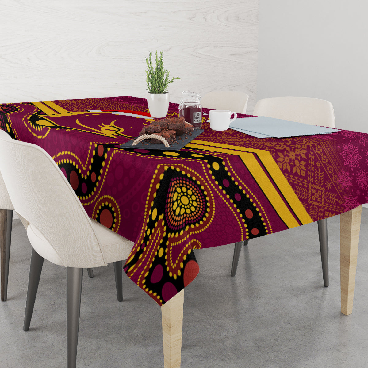 custom-brisbane-broncos-rugby-christmas-tablecloth-merry-xmas-2023-mix-aboriginal-art
