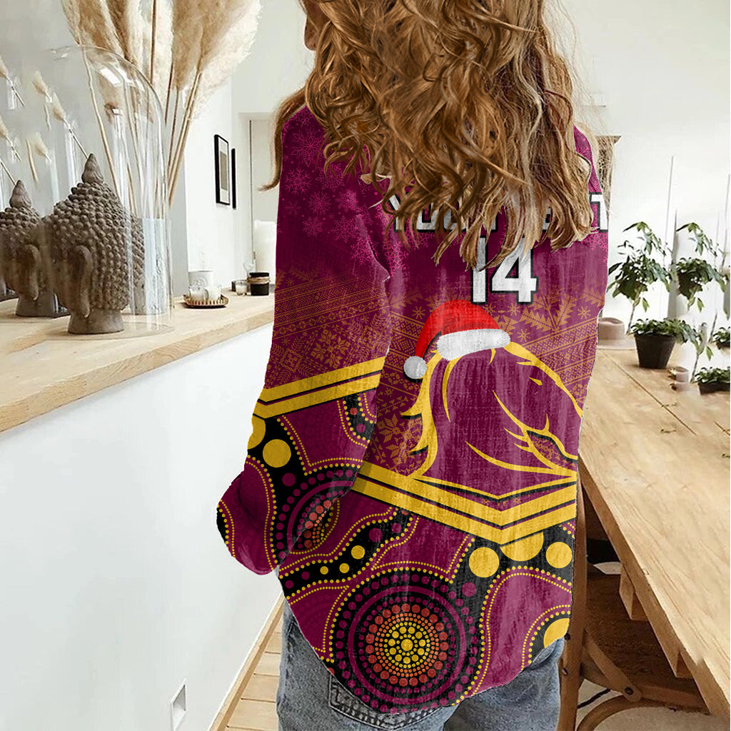 custom-brisbane-broncos-rugby-christmas-women-casual-shirt-merry-xmas-2023-mix-aboriginal-art