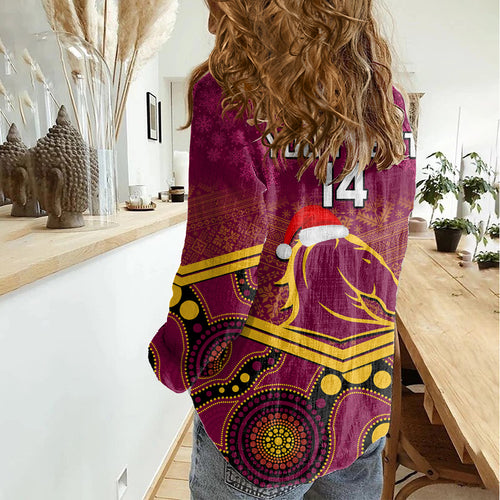 custom-brisbane-broncos-rugby-christmas-women-casual-shirt-merry-xmas-2023-mix-aboriginal-art