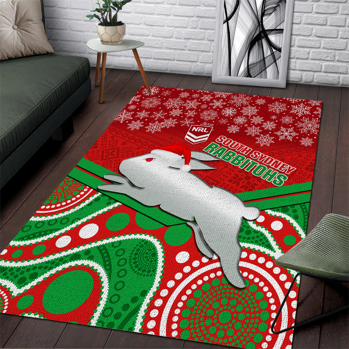 custom-rabbitohs-rugby-christmas-area-rug-merry-xmas-2023-mix-aboriginal-art