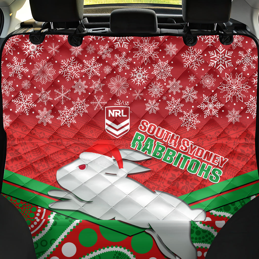 custom-rabbitohs-rugby-christmas-back-car-seat-cover-merry-xmas-2023-mix-aboriginal-art