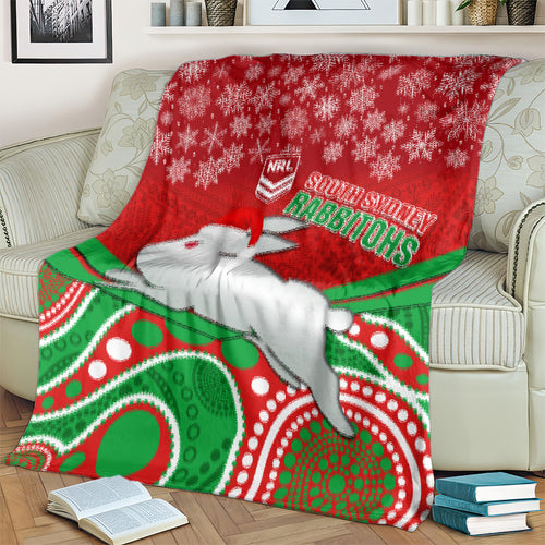 custom-rabbitohs-rugby-christmas-blanket-merry-xmas-2023-mix-aboriginal-art