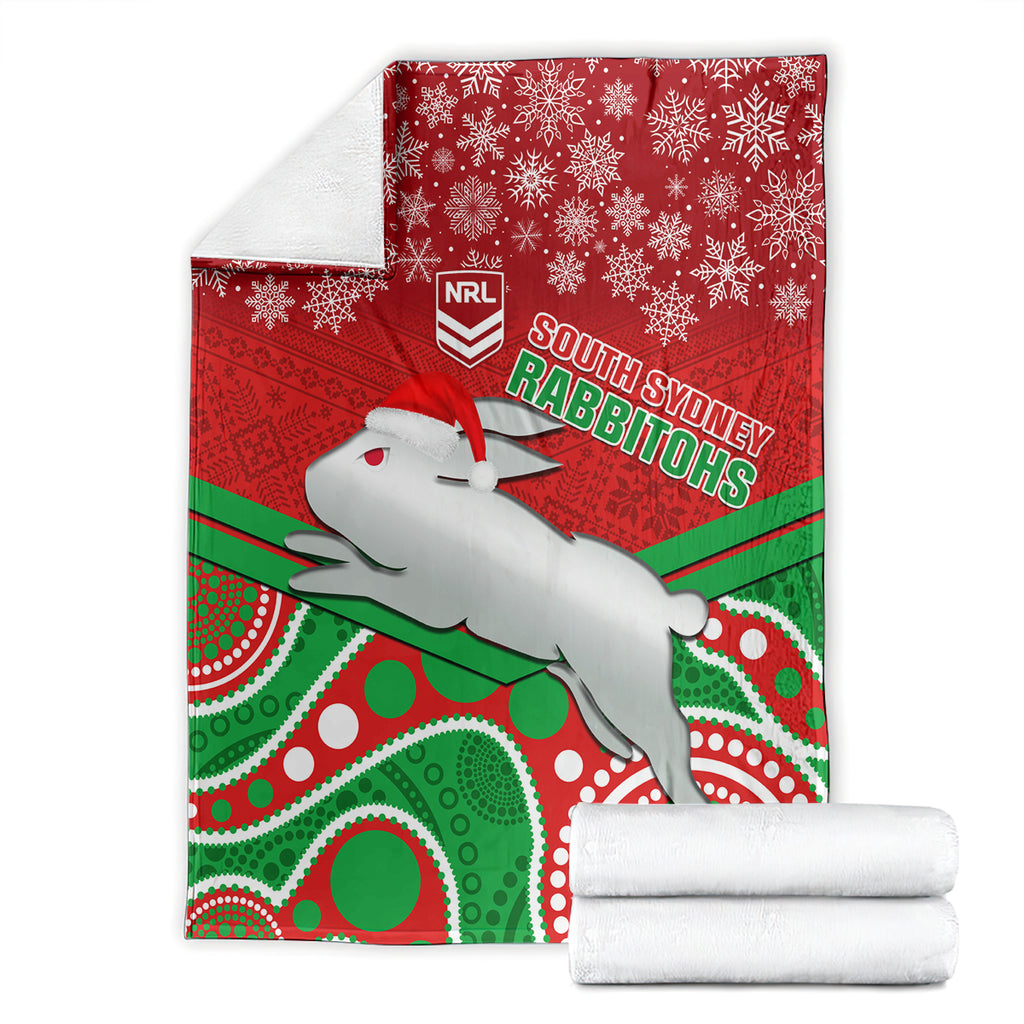 custom-rabbitohs-rugby-christmas-blanket-merry-xmas-2023-mix-aboriginal-art