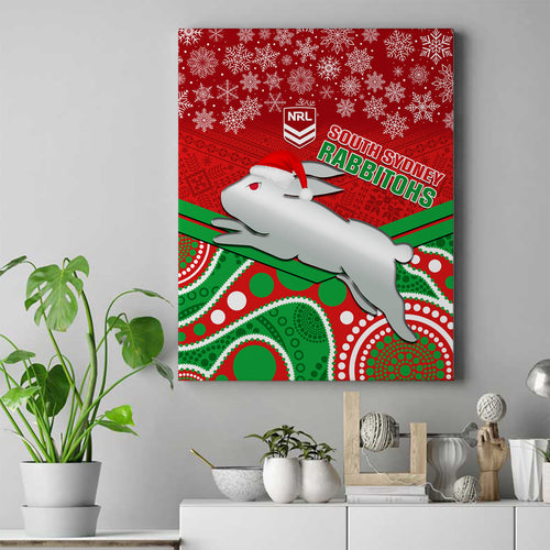 custom-rabbitohs-rugby-christmas-canvas-wall-art-merry-xmas-2023-mix-aboriginal-art