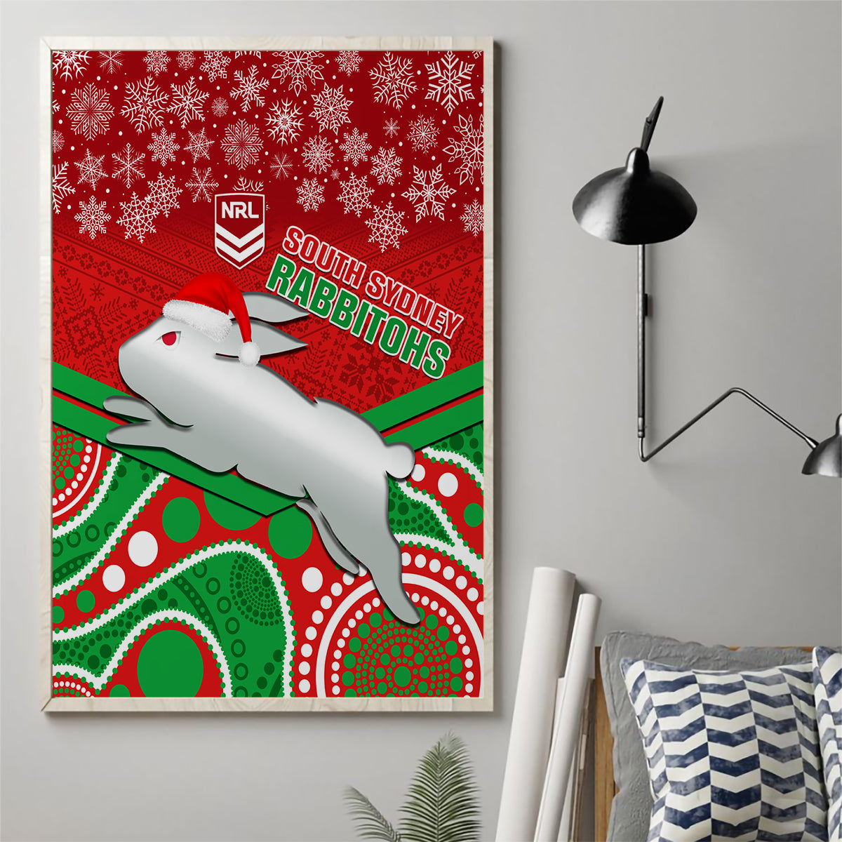 custom-rabbitohs-rugby-christmas-canvas-wall-art-merry-xmas-2023-mix-aboriginal-art