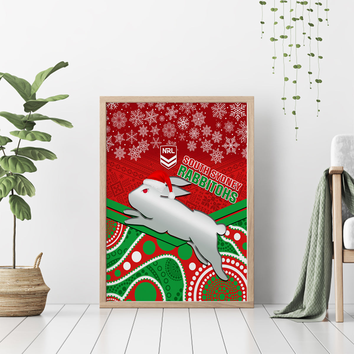 custom-rabbitohs-rugby-christmas-canvas-wall-art-merry-xmas-2023-mix-aboriginal-art