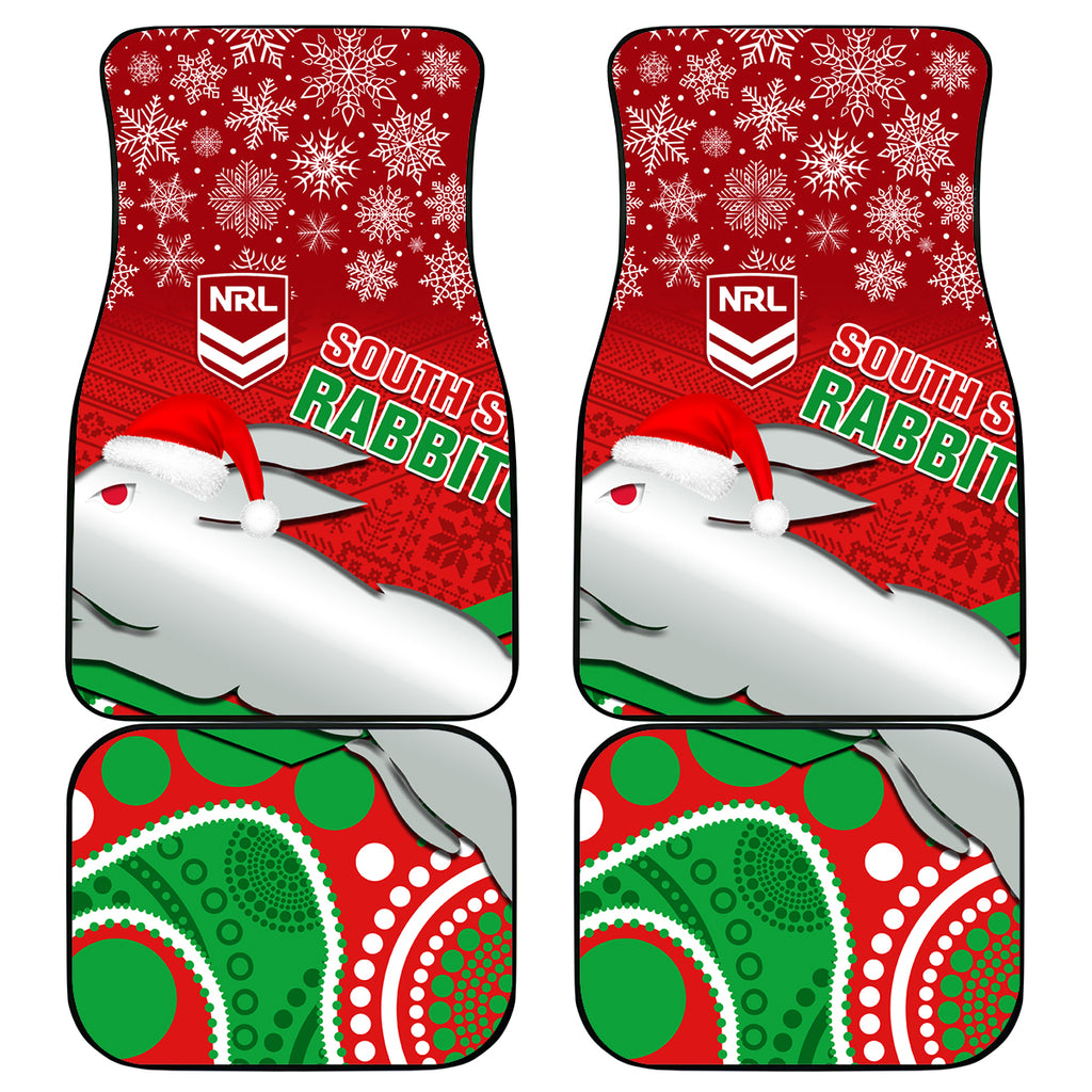 custom-rabbitohs-rugby-christmas-car-mats-merry-xmas-2023-mix-aboriginal-art