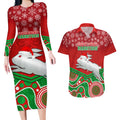 custom-rabbitohs-rugby-christmas-couples-matching-long-sleeve-bodycon-dress-and-hawaiian-shirt-merry-xmas-2023-mix-aboriginal-art