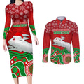 custom-rabbitohs-rugby-christmas-couples-matching-long-sleeve-bodycon-dress-and-long-sleeve-button-shirt-merry-xmas-2023-mix-aboriginal-art