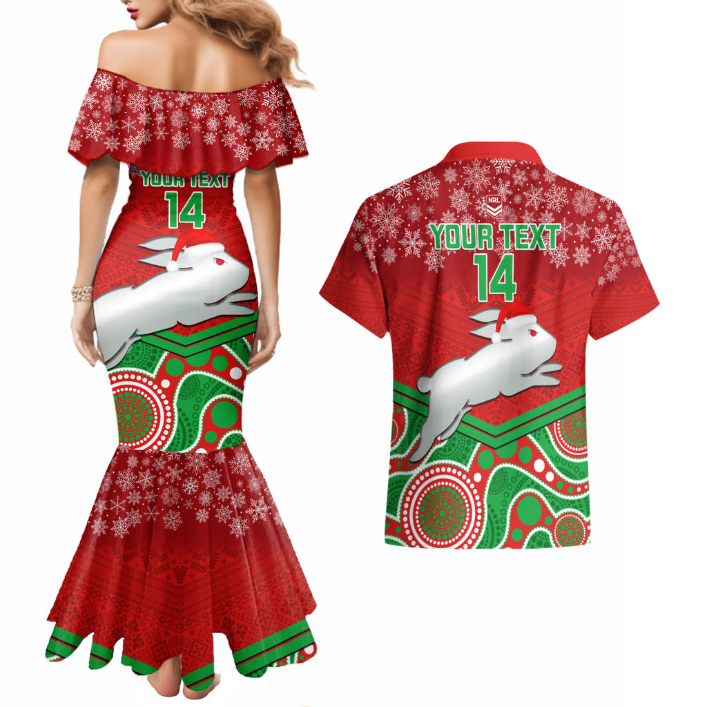 custom-rabbitohs-rugby-christmas-couples-matching-mermaid-dress-and-hawaiian-shirt-merry-xmas-2023-mix-aboriginal-art