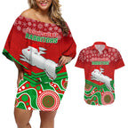 custom-rabbitohs-rugby-christmas-couples-matching-off-shoulder-short-dress-and-hawaiian-shirt-merry-xmas-2023-mix-aboriginal-art