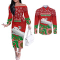 custom-rabbitohs-rugby-christmas-couples-matching-off-the-shoulder-long-sleeve-dress-and-long-sleeve-button-shirt-merry-xmas-2023-mix-aboriginal-art