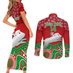 custom-rabbitohs-rugby-christmas-couples-matching-short-sleeve-bodycon-dress-and-long-sleeve-button-shirt-merry-xmas-2023-mix-aboriginal-art