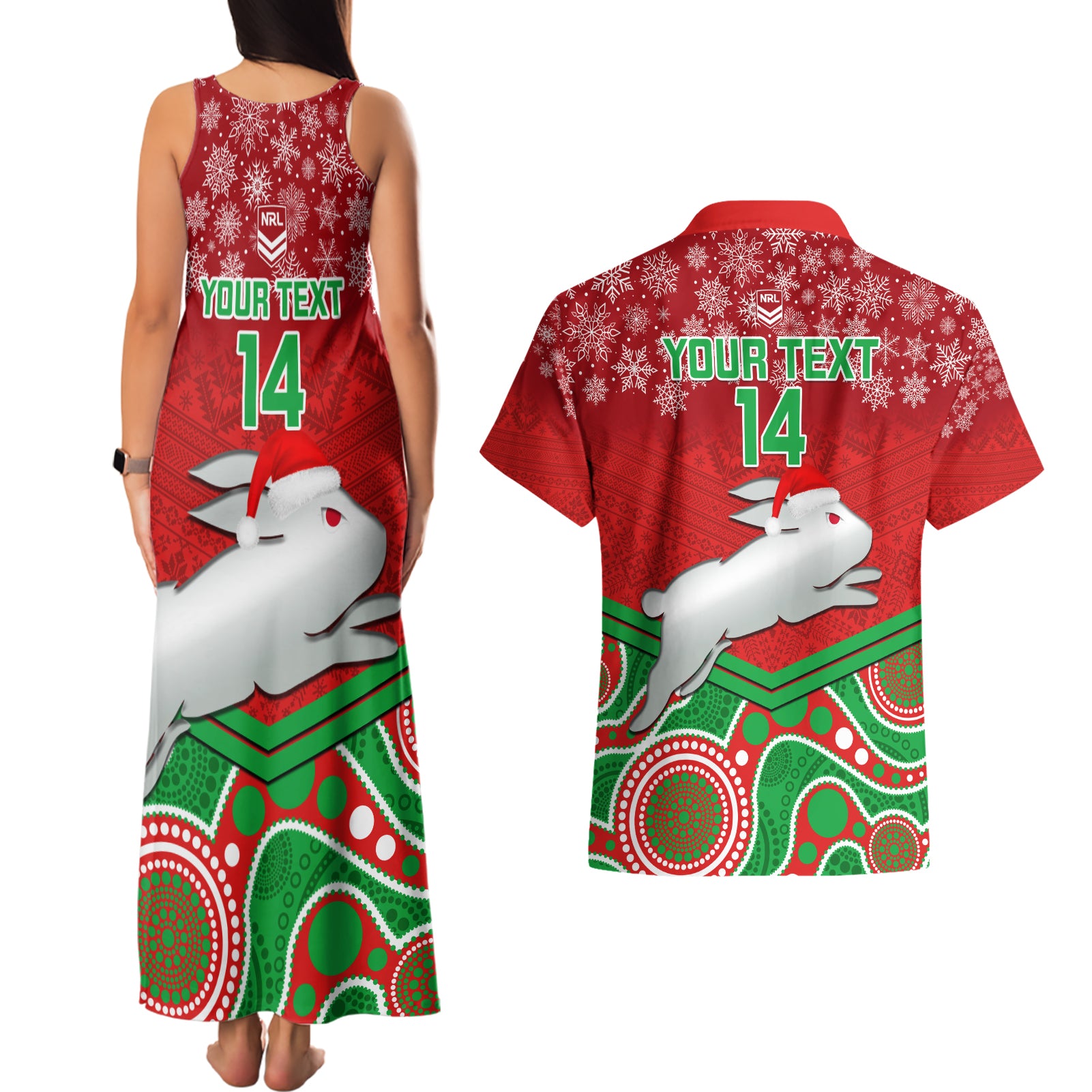 custom-rabbitohs-rugby-christmas-couples-matching-tank-maxi-dress-and-hawaiian-shirt-merry-xmas-2023-mix-aboriginal-art