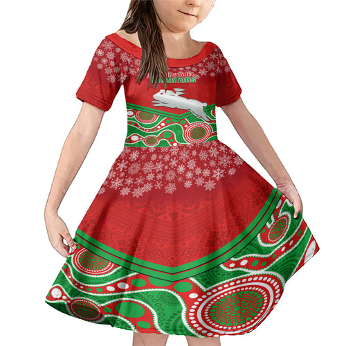 custom-rabbitohs-rugby-christmas-family-matching-mermaid-dress-and-hawaiian-shirt-merry-xmas-2023-mix-aboriginal-art