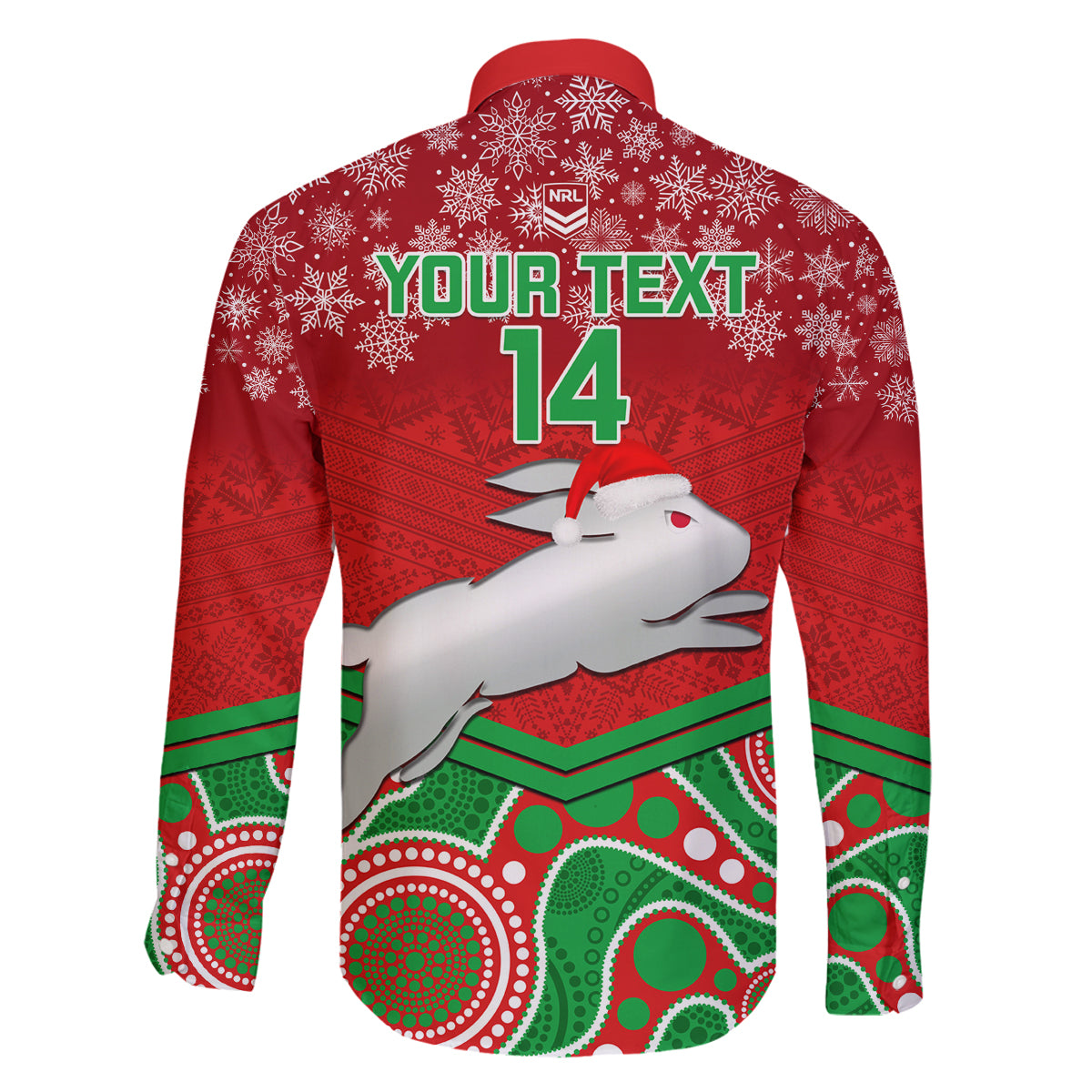 custom-rabbitohs-rugby-christmas-family-matching-mermaid-dress-and-hawaiian-shirt-merry-xmas-2023-mix-aboriginal-art