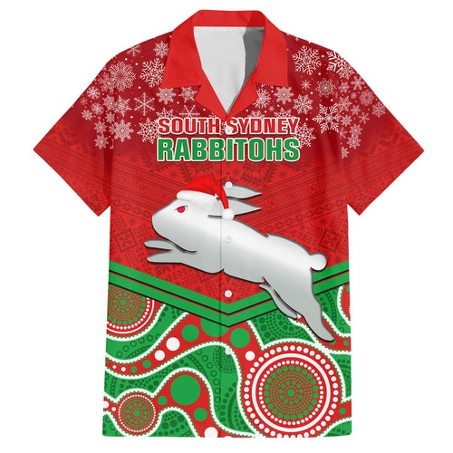custom-rabbitohs-rugby-christmas-family-matching-off-shoulder-long-sleeve-dress-and-hawaiian-shirt-merry-xmas-2023-mix-aboriginal-art