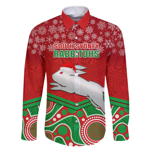 custom-rabbitohs-rugby-christmas-family-matching-off-shoulder-maxi-dress-and-hawaiian-shirt-merry-xmas-2023-mix-aboriginal-art