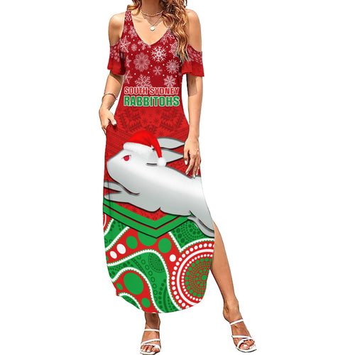 custom-rabbitohs-rugby-christmas-family-matching-summer-maxi-dress-and-hawaiian-shirt-merry-xmas-2023-mix-aboriginal-art