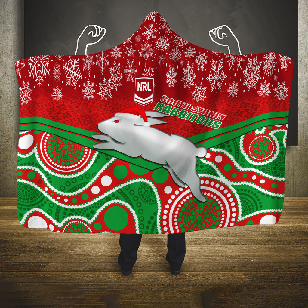 custom-rabbitohs-rugby-christmas-hooded-blanket-merry-xmas-2023-mix-aboriginal-art