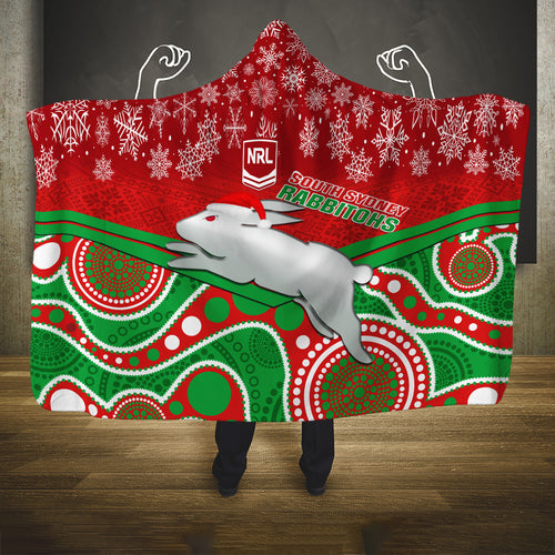 custom-rabbitohs-rugby-christmas-hooded-blanket-merry-xmas-2023-mix-aboriginal-art