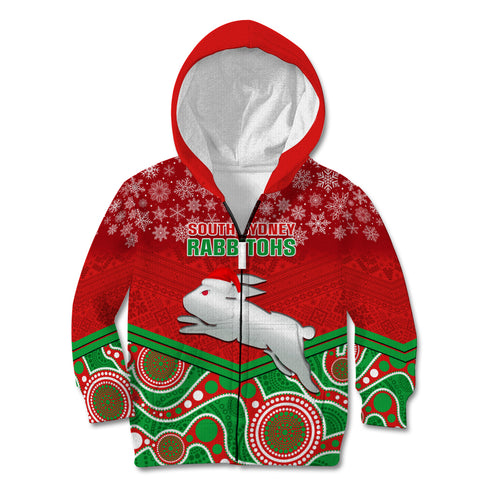 custom-rabbitohs-rugby-christmas-kid-hoodie-merry-xmas-2023-mix-aboriginal-art