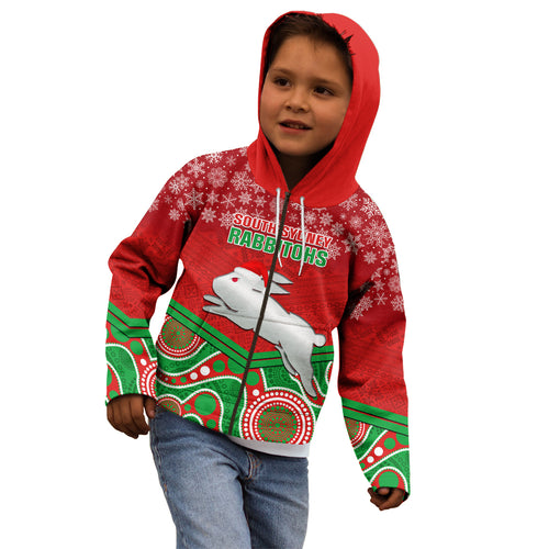 custom-rabbitohs-rugby-christmas-kid-hoodie-merry-xmas-2023-mix-aboriginal-art