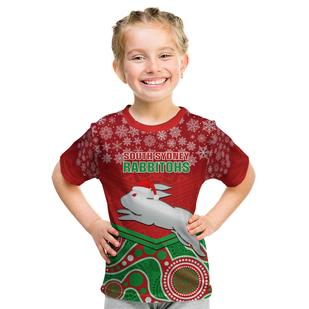 custom-rabbitohs-rugby-christmas-kid-t-shirt-merry-xmas-2023-mix-aboriginal-art