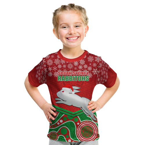 custom-rabbitohs-rugby-christmas-kid-t-shirt-merry-xmas-2023-mix-aboriginal-art