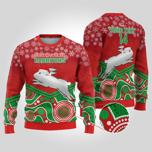 custom-rabbitohs-rugby-christmas-ugly-christmas-sweater-merry-xmas-2023-mix-aboriginal-art