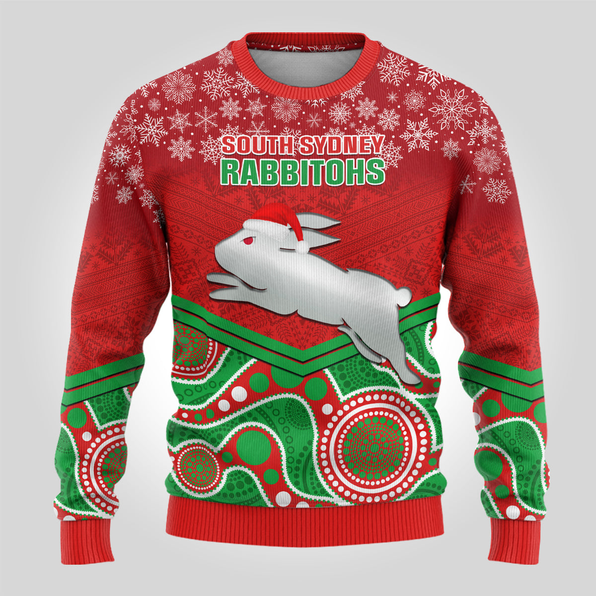 custom-rabbitohs-rugby-christmas-ugly-christmas-sweater-merry-xmas-2023-mix-aboriginal-art