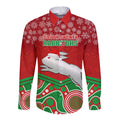 custom-rabbitohs-rugby-christmas-long-sleeve-button-shirt-merry-xmas-2023-mix-aboriginal-art