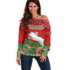 custom-rabbitohs-rugby-christmas-off-shoulder-sweater-merry-xmas-2023-mix-aboriginal-art